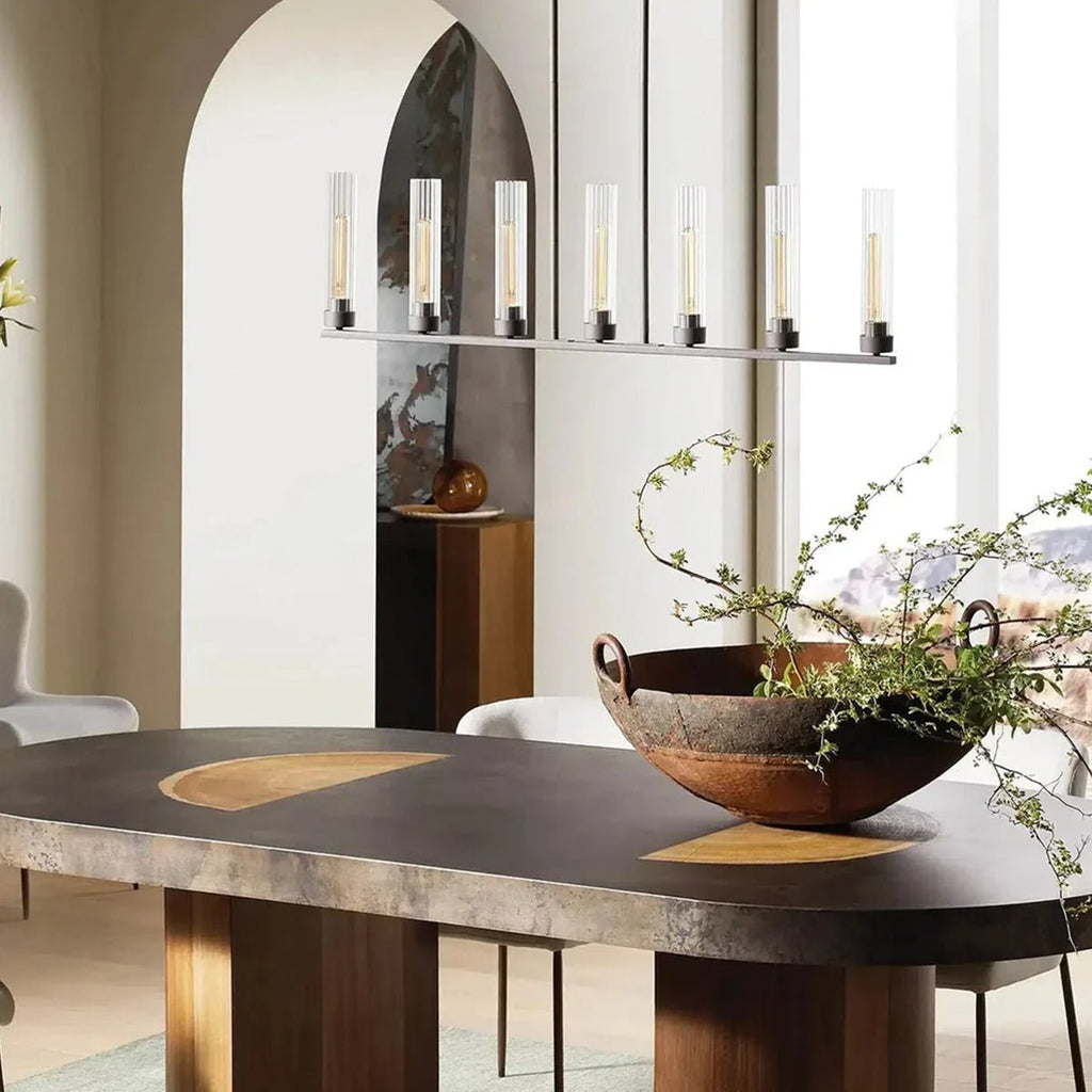 Andreas Glass Linear Chandelier Lighting - fovolighting