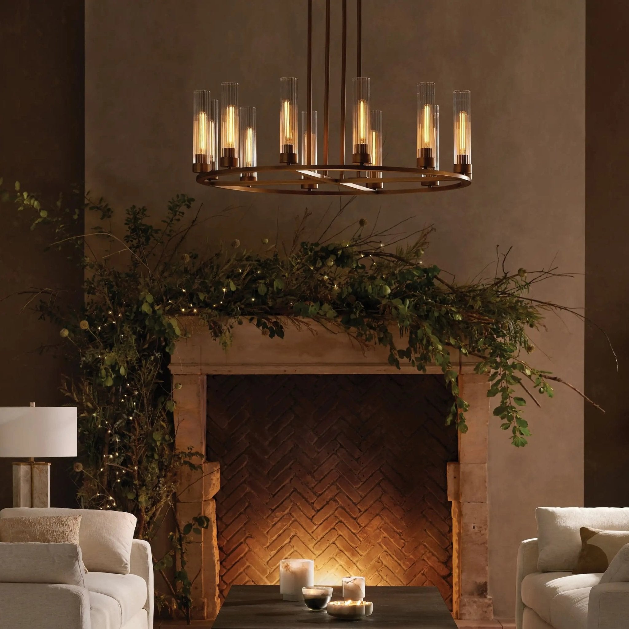 Andreas Round Glass Chandelier 30"W 40"W - fovolighting