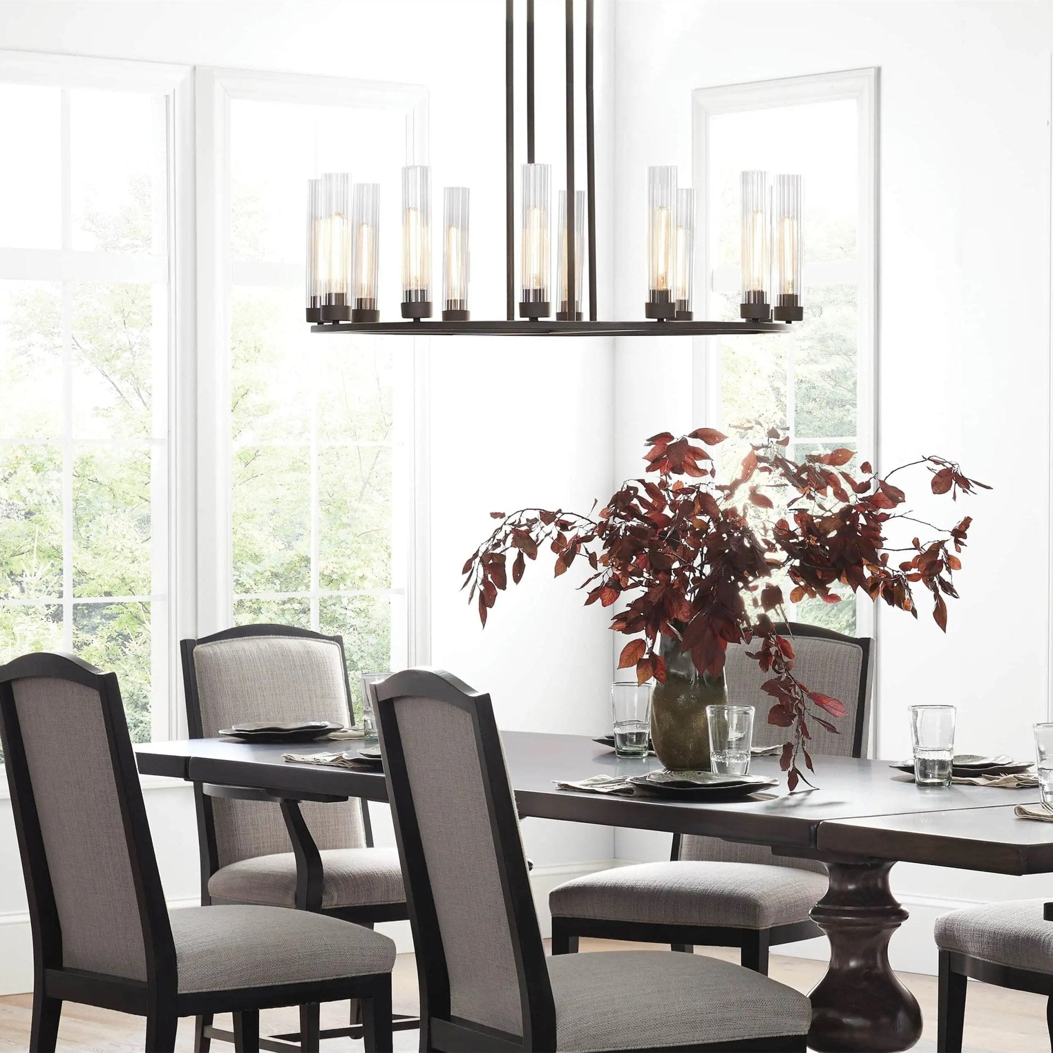 Andreas Round Glass Chandelier 30"W 40"W - fovolighting