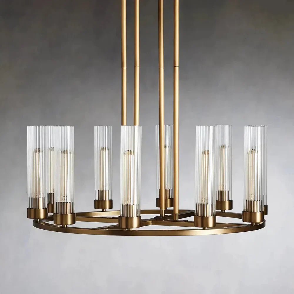 Andreas Round Glass Chandelier 30"W 40"W - fovolighting