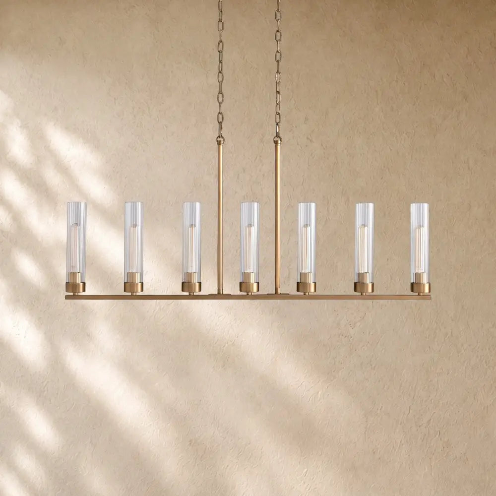 Andreass Linear Chandelier - 7-Light / Brass