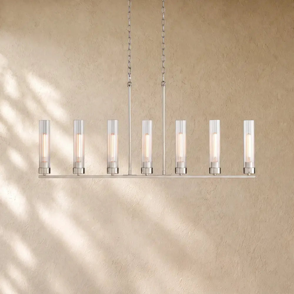 Andreass Linear Chandelier - 7-Light / Nickel