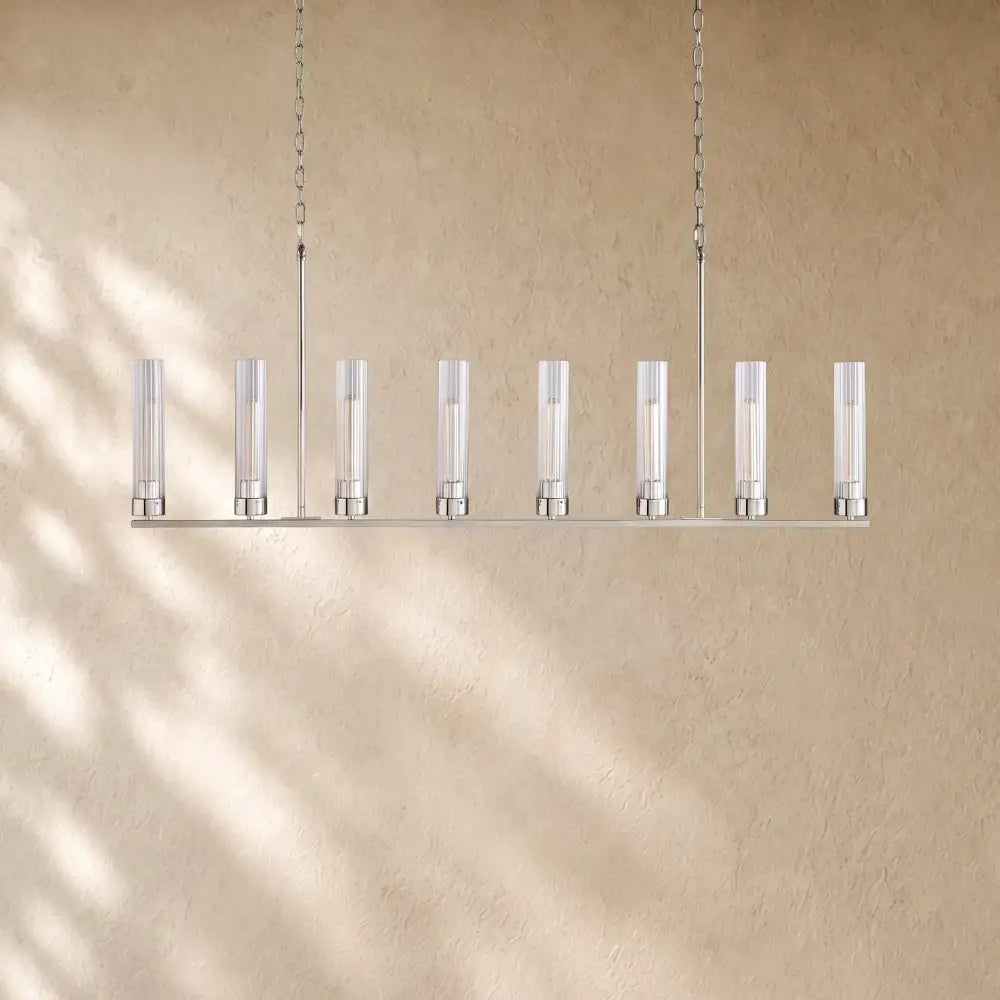 Andreass Linear Chandelier - 8-Light / Nickel