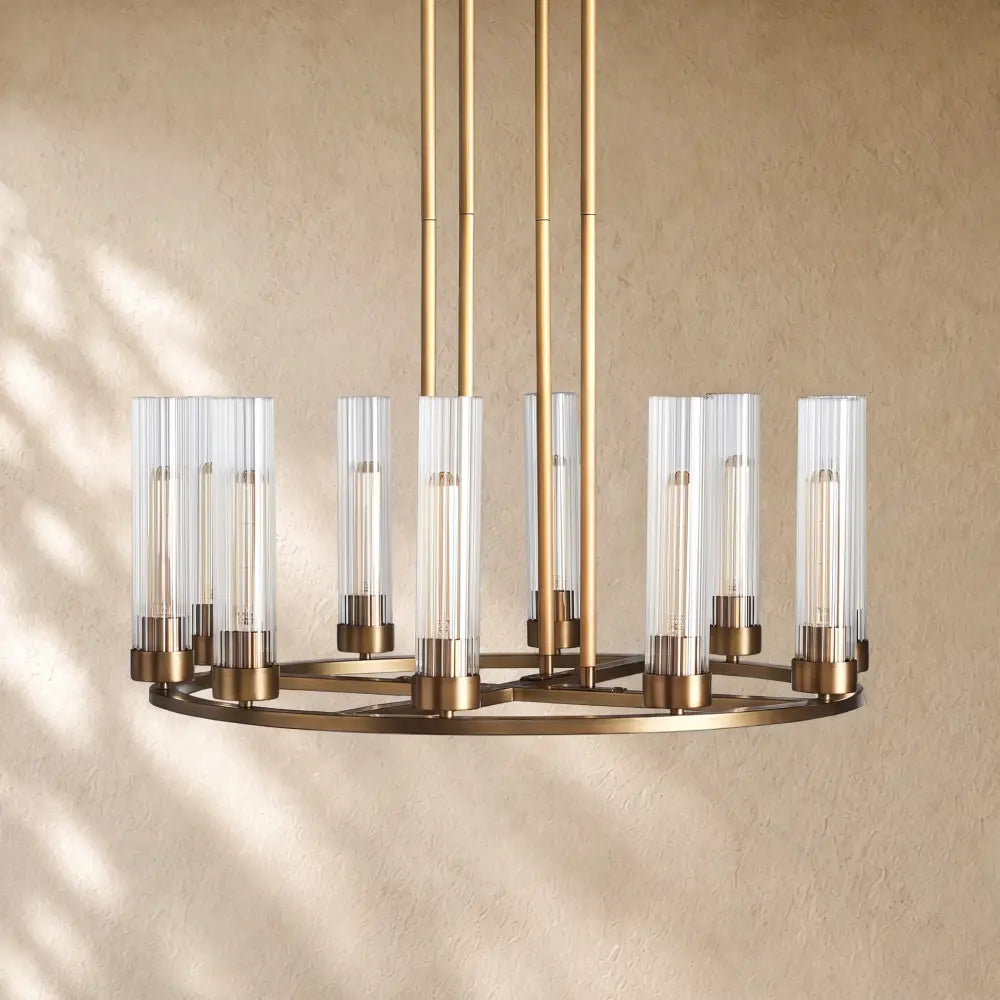 Andreass Round Chandelier 10/12 Light - Brass / 30’’ 10-Light