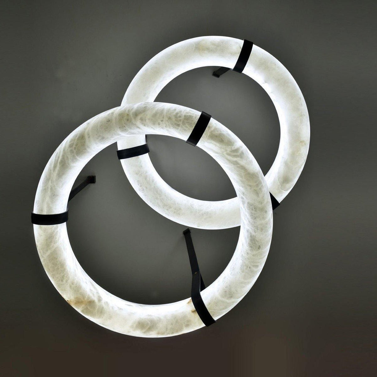 Annie Alabaster Pendant, Modern Chandelier with Leather Hook - fovolighting