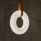 Annie Alabaster Pendant, Modern Chandelier with Leather Hook - fovolighting