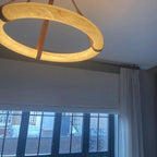 Annie Alabaster Pendant, Modern Chandelier with Leather Hook - fovolighting
