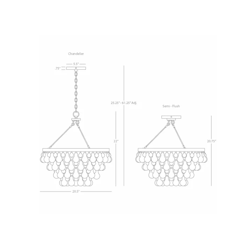 Anqeer Waterdrop Round Chandelier 21" - fovolighting
