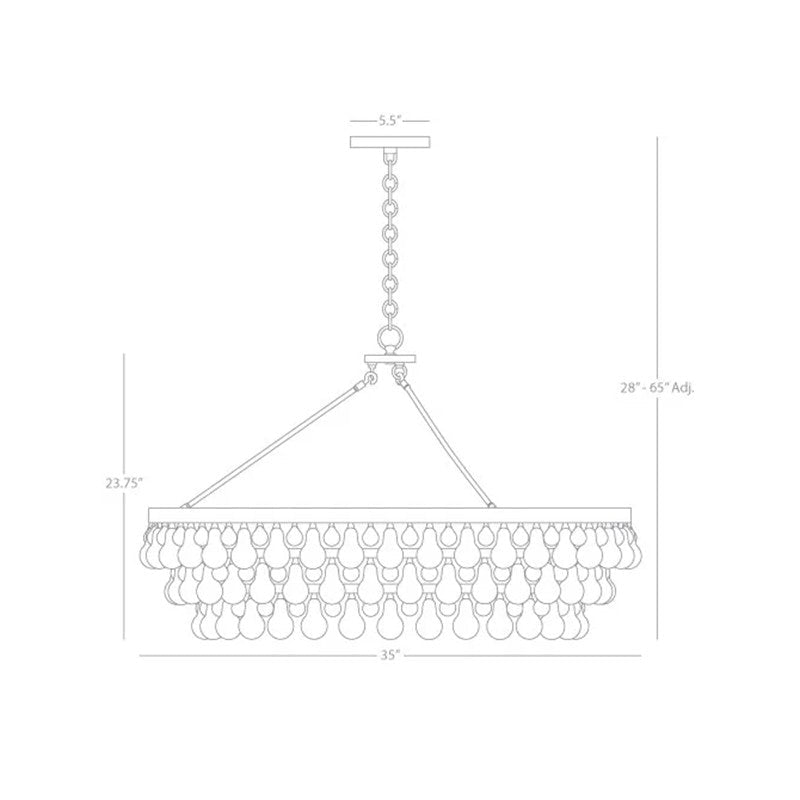 Anqeer Waterdrop Round Chandelier 35" - fovolighting