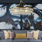 Anqeer Waterdrop Round Chandelier 35" - fovolighting