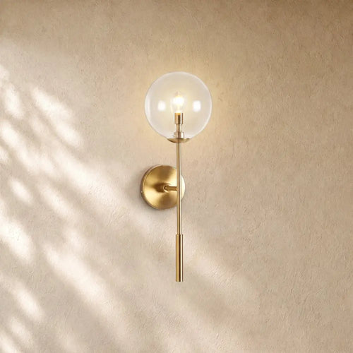 Apollos Glass Ball Wall Sconce - Brass
