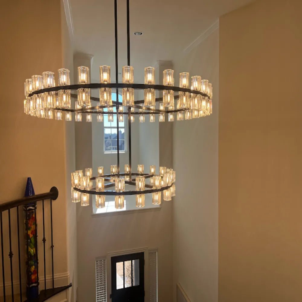 Arcachoe Round Two-tierd Wagon Wheel Chandelier - fovolighting
