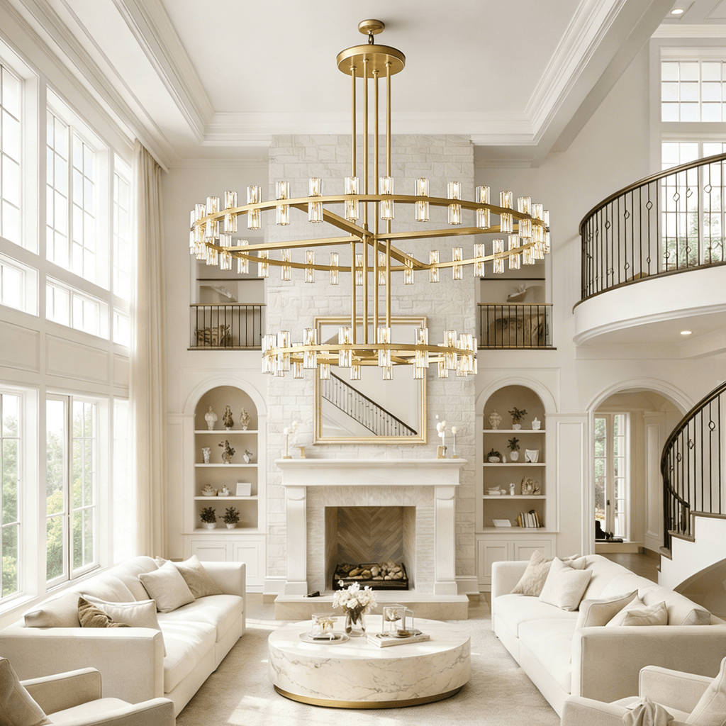 Arcachoe Round Two - tierd Wagon Wheel Chandelier - fovolighting