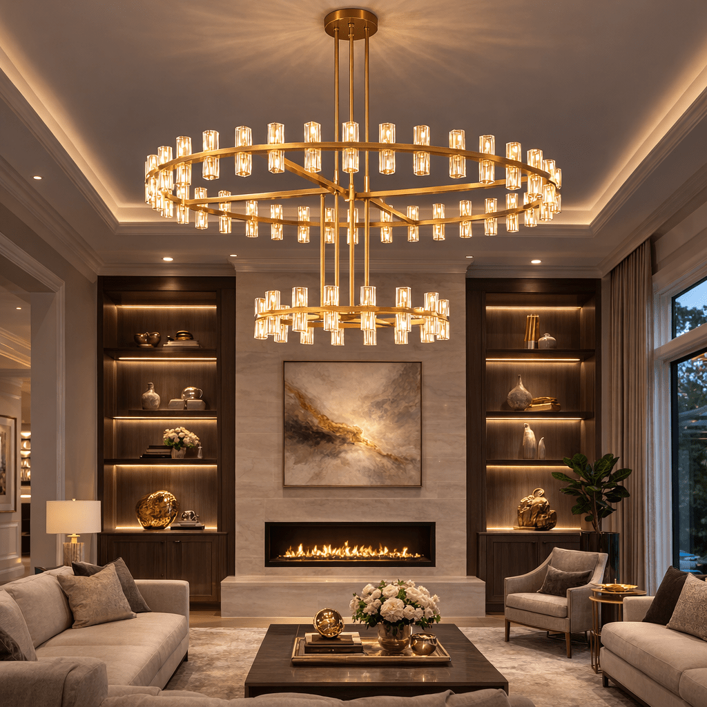 Arcachoe Round Two - tierd Wagon Wheel Chandelier - fovolighting
