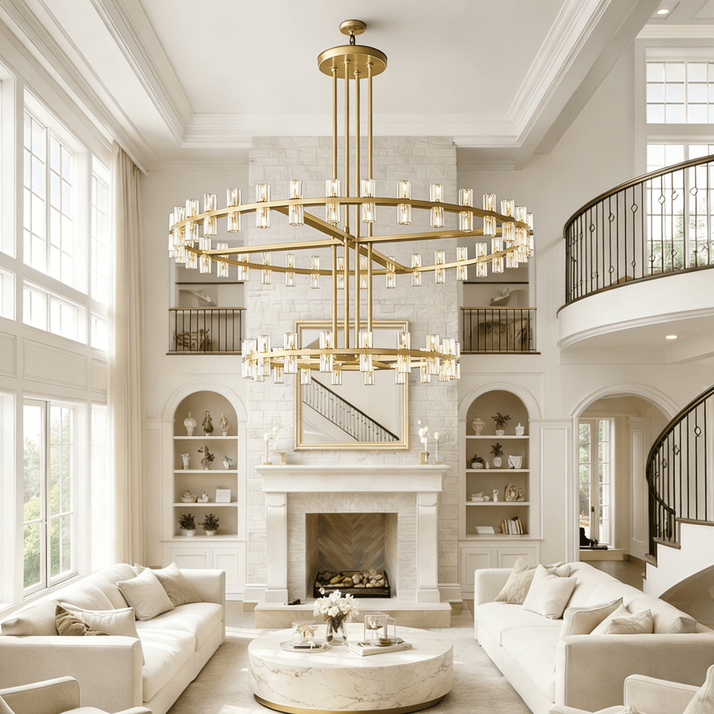 Arcachoe Round Two - tierd Wagon Wheel Chandelier - fovolighting