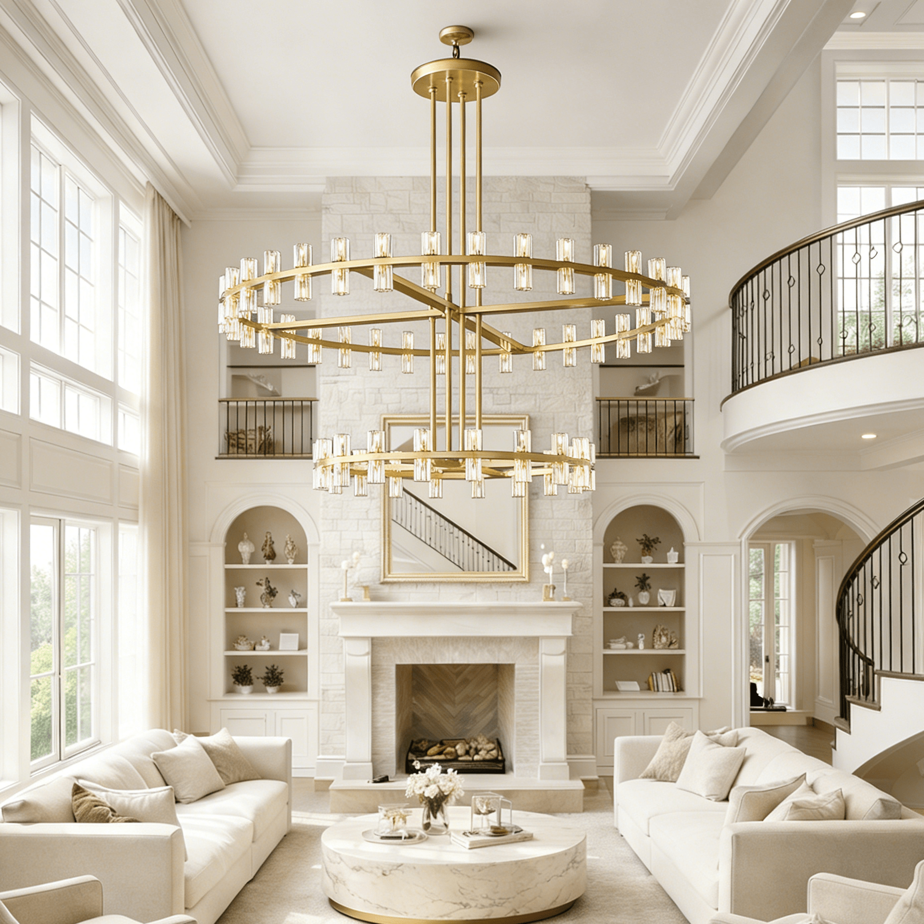 Arcachoe Round Two - tierd Wagon Wheel Chandelier - fovolighting