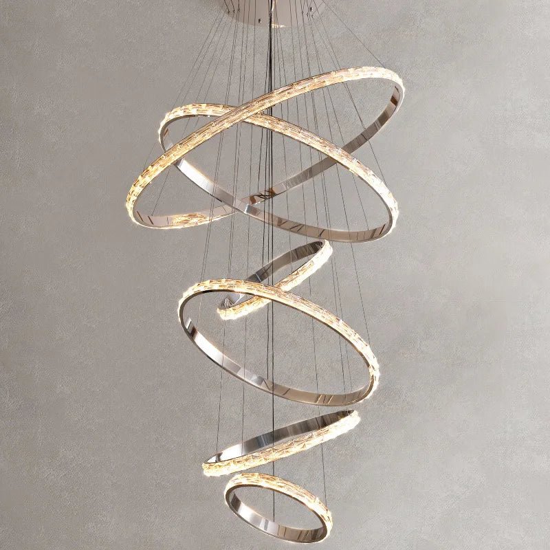 Argento Modern 6 - Tier Crystal Ring Chandelier - fovolighting