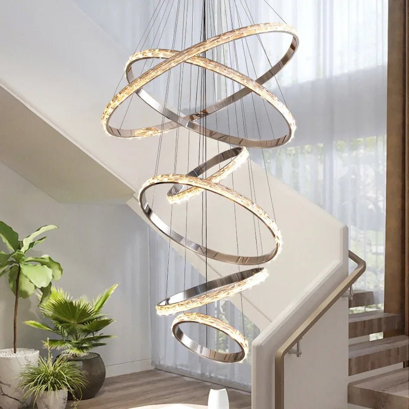 Argento Modern 6 - Tier Crystal Ring Chandelier - fovolighting