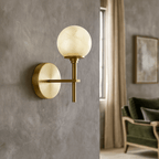 Aria Copper & Marble Wall Sconce - fovolighting