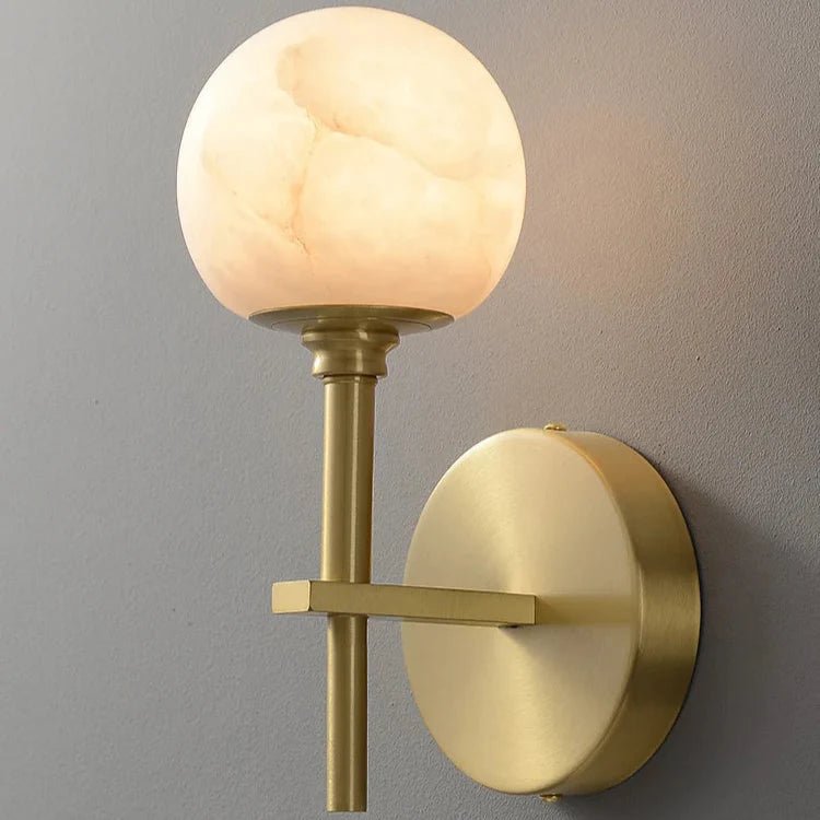 Aria Copper & Marble Wall Sconce - fovolighting