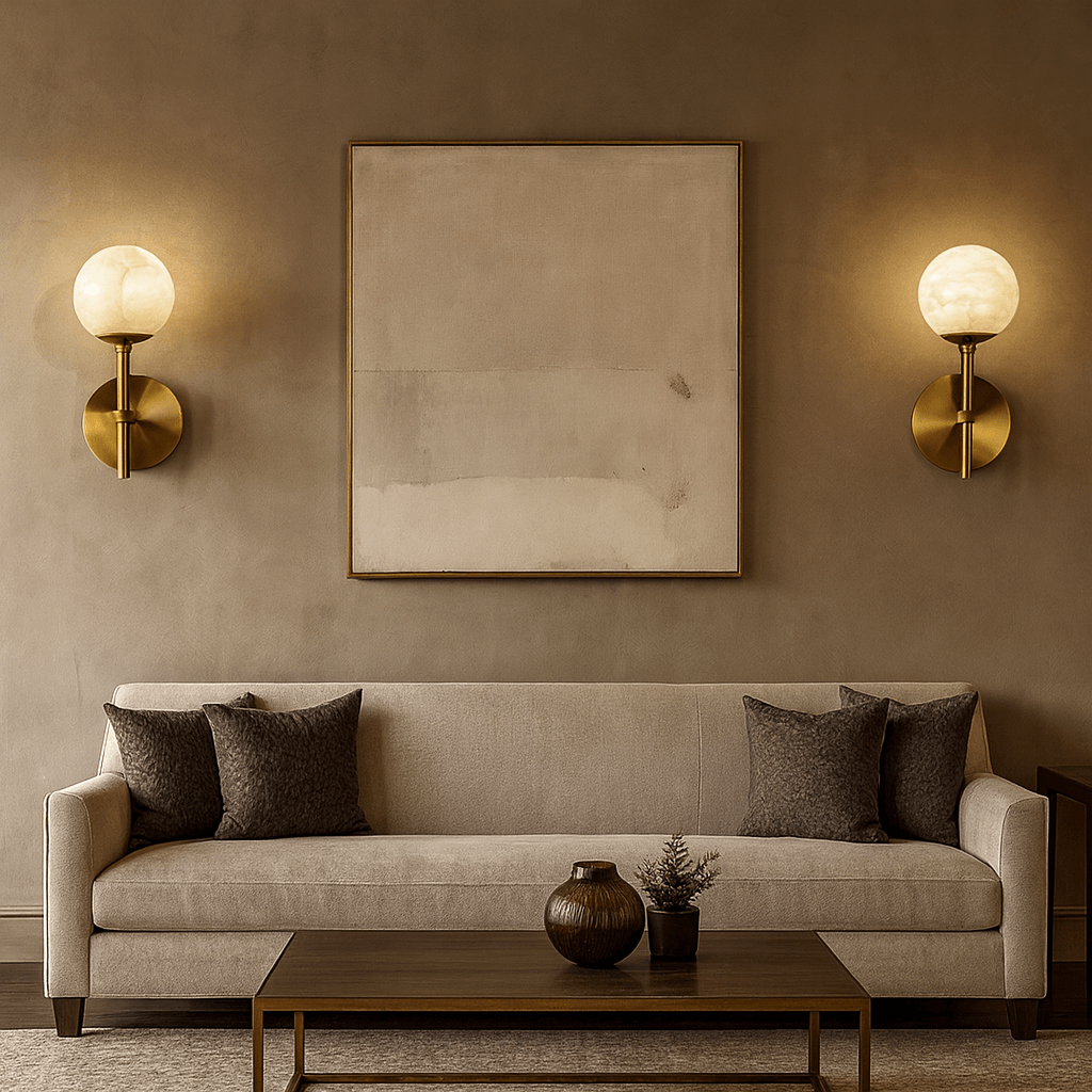 Aria Copper & Marble Wall Sconce - fovolighting