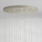 Arica Round Gold Chandelier with Natural Alabaster Stone Shades - fovolighting