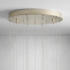 Arica Round Gold Chandelier with Natural Alabaster Stone Shades - fovolighting