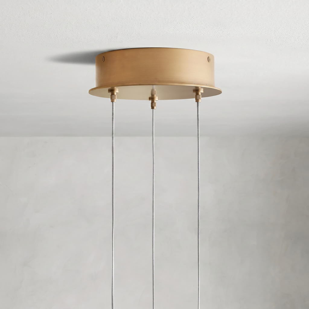 Arica Round Gold Chandelier with Natural Alabaster Stone Shades - fovolighting