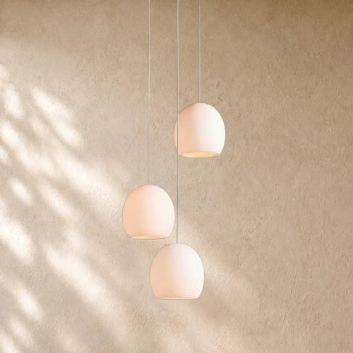 Arican Round Alabaster Chandelier - 3-Light