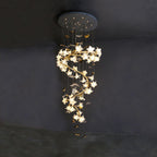 Art Design Brass Branch Ceramic Flower Chandelier - fovolighting