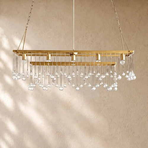 Aubray Rectangular Chandelier - Brass / 47“