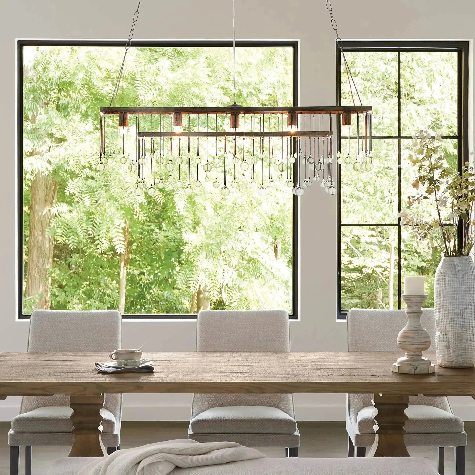 Aubrey Rectangular Chandelier 47''60'' - fovolighting