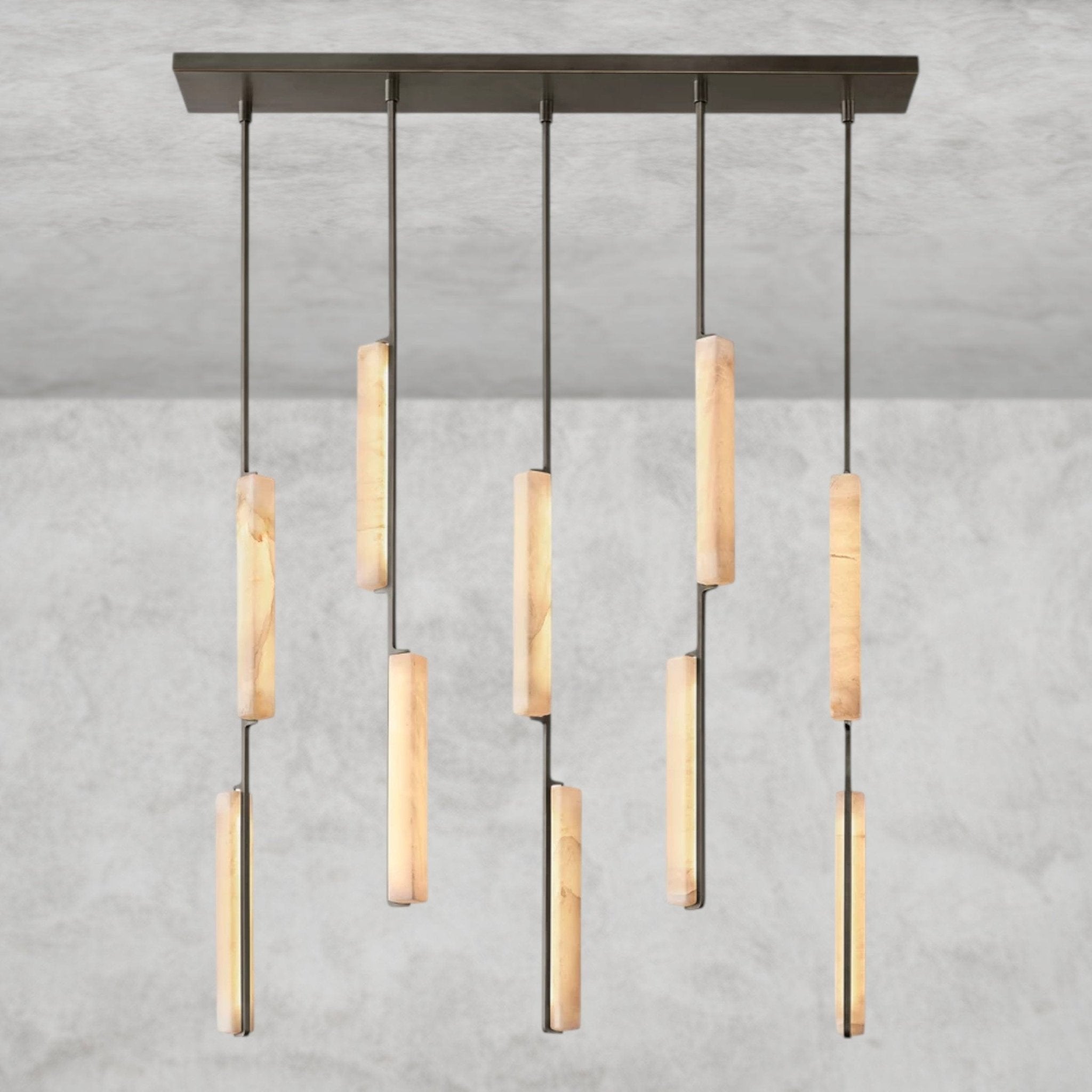 Audaben Alabaster Linear Chandelier 54" - fovolighting