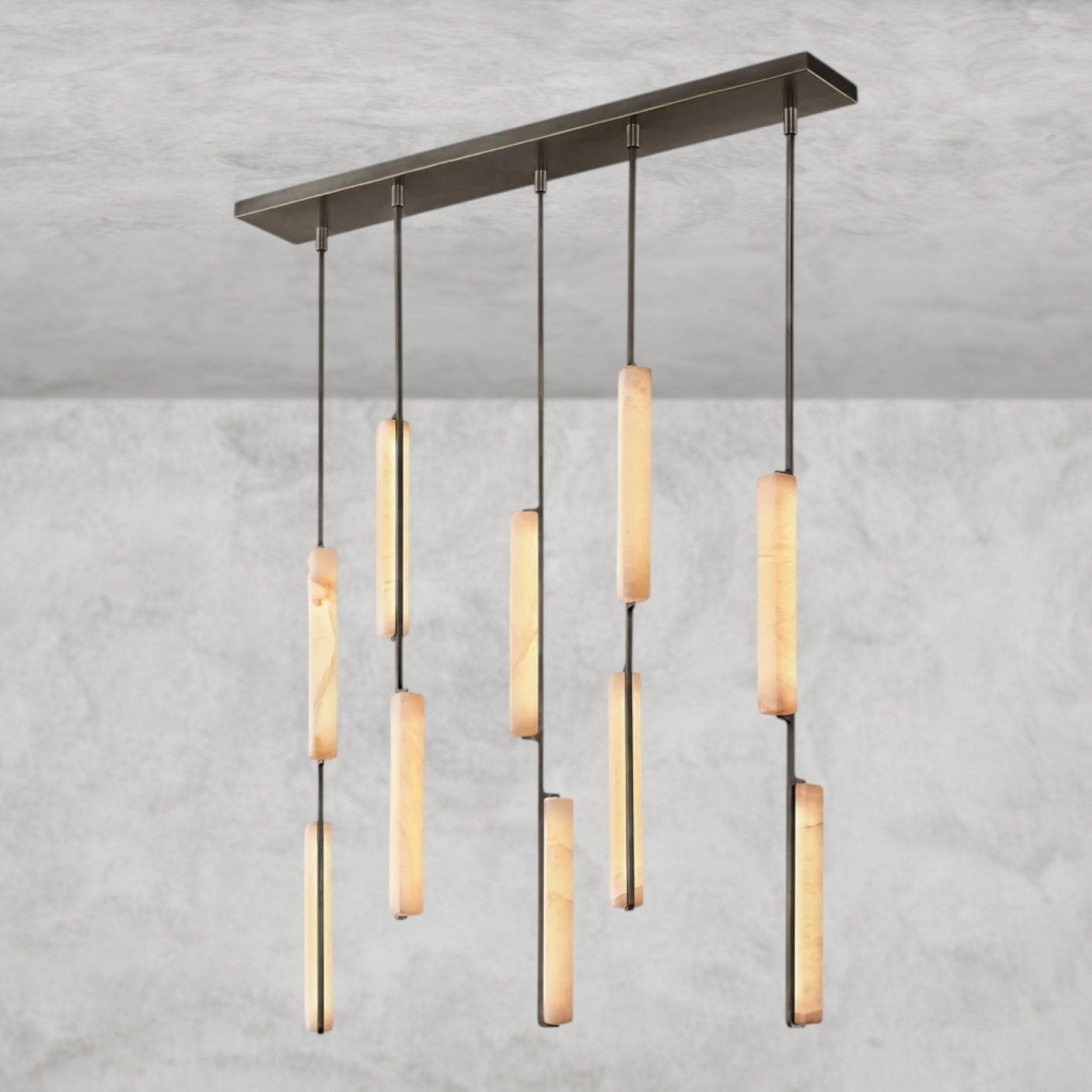 Audaben Alabaster Linear Chandelier 54" - fovolighting