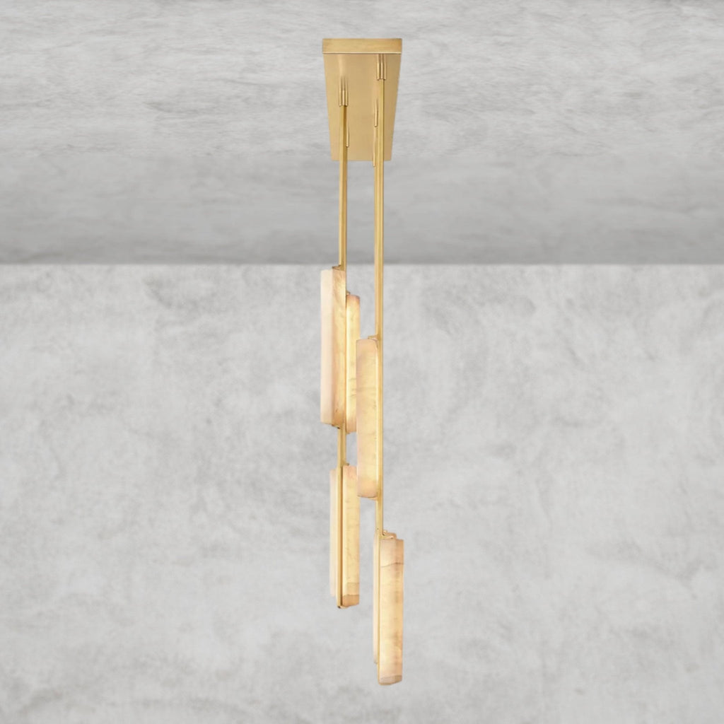 Audaben Alabaster Linear Chandelier 54" - fovolighting