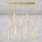 Audaben Alabaster Linear Chandelier 54" - fovolighting