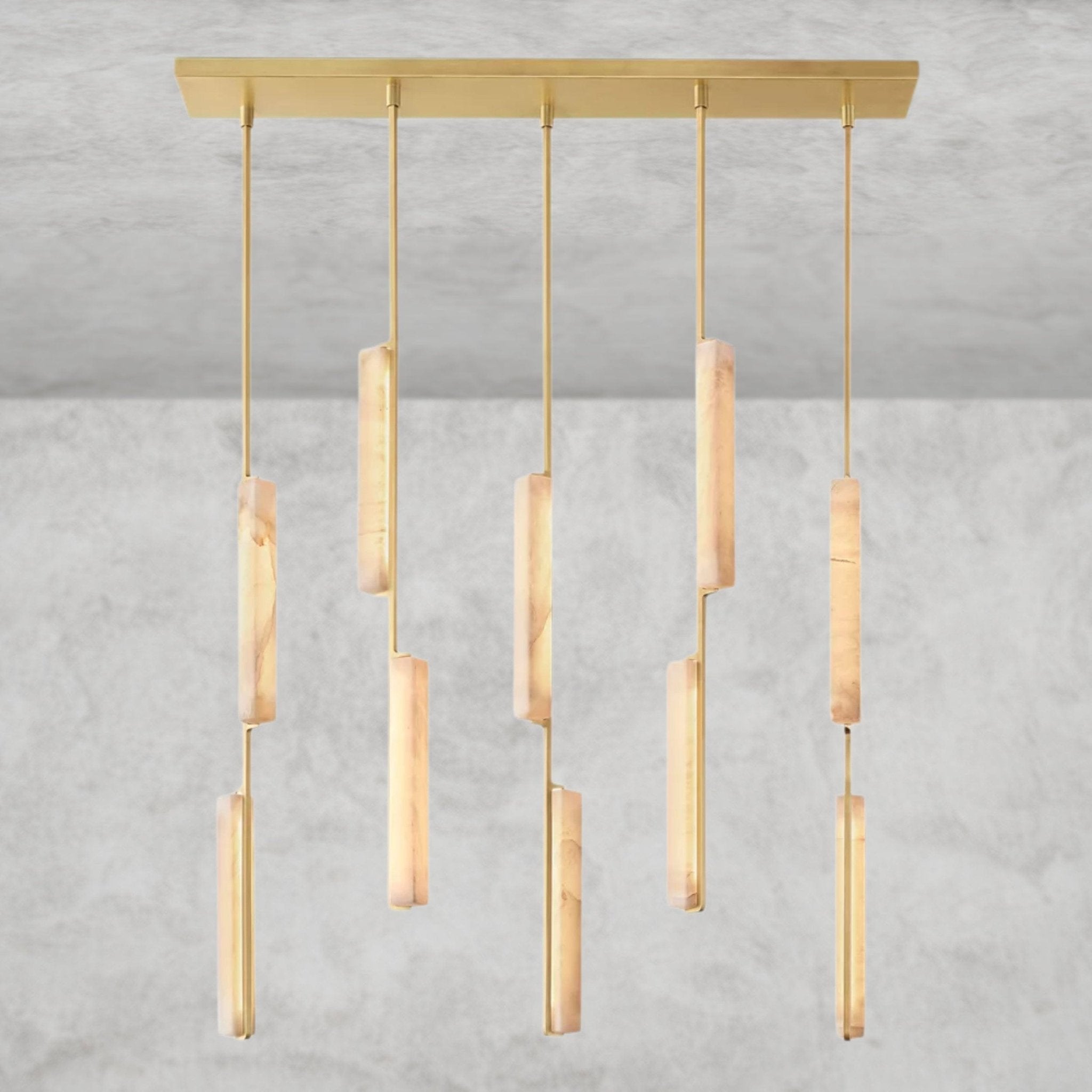 Audaben Alabaster Linear Chandelier 54" - fovolighting