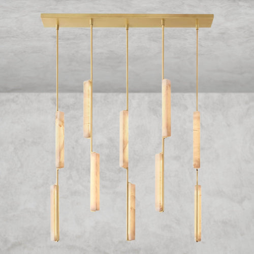 Audaben Alabaster Linear Chandelier 54" - fovolighting