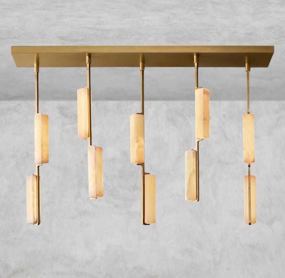 Audaben Alabaster Linear Chandelier 54" - fovolighting