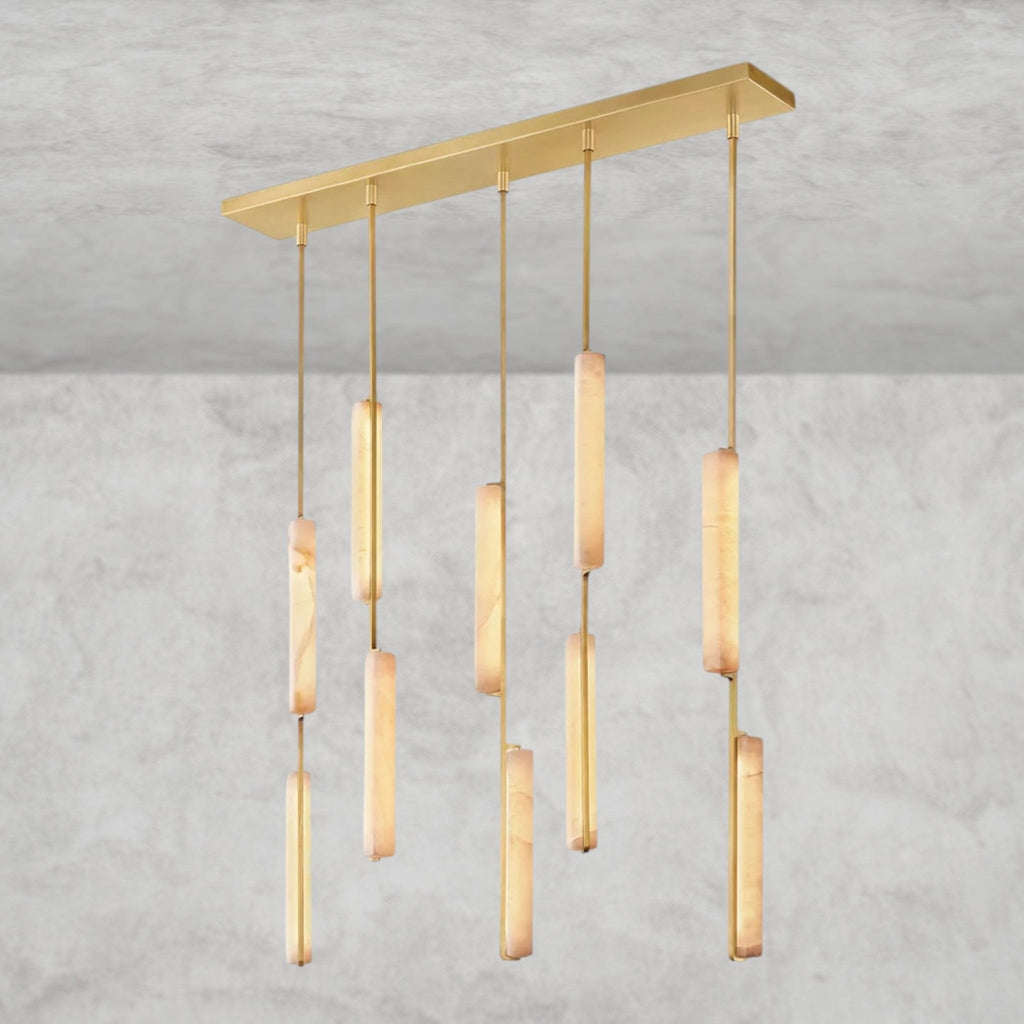 Audaben Alabaster Linear Chandelier 54" - fovolighting