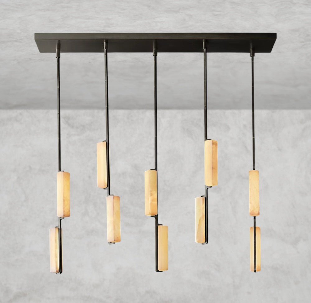 Audaben Alabaster Linear Chandelier 54" - fovolighting