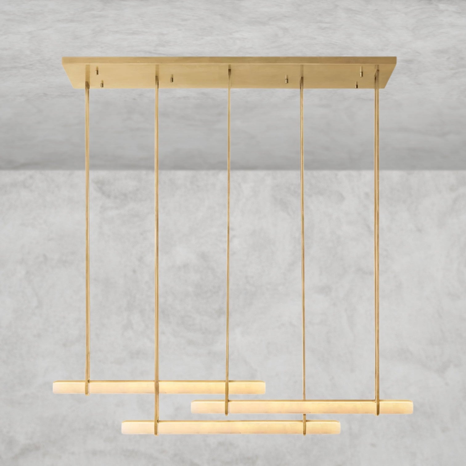 Audaben Alabaster Triple Bar Linear Chandelier - fovolighting
