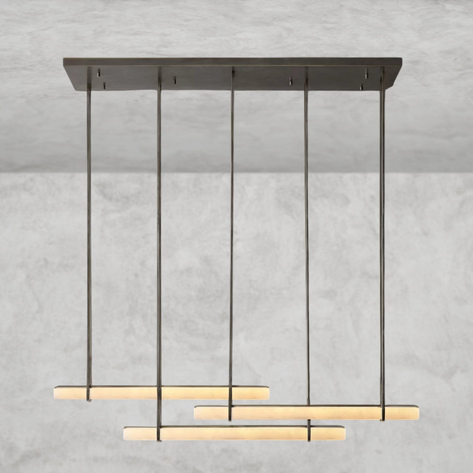 Audaben Alabaster Triple Bar Linear Chandelier - fovolighting