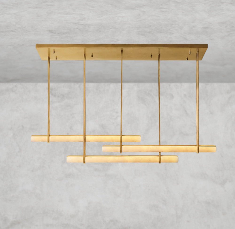 Audaben Alabaster Triple Bar Linear Chandelier - fovolighting