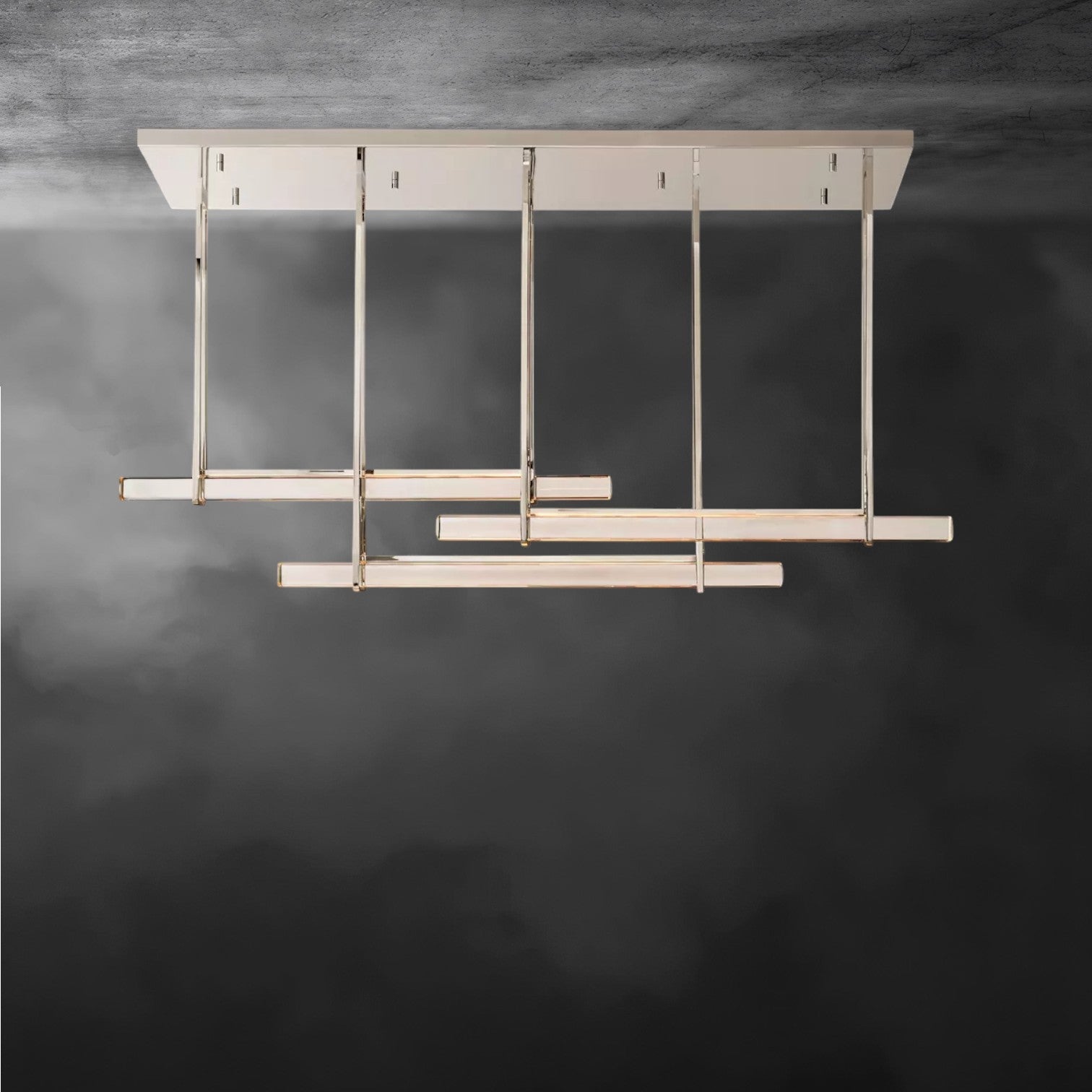 Audaben Crystal Triple Bar Linear Chandelier 60", 72" - fovolighting