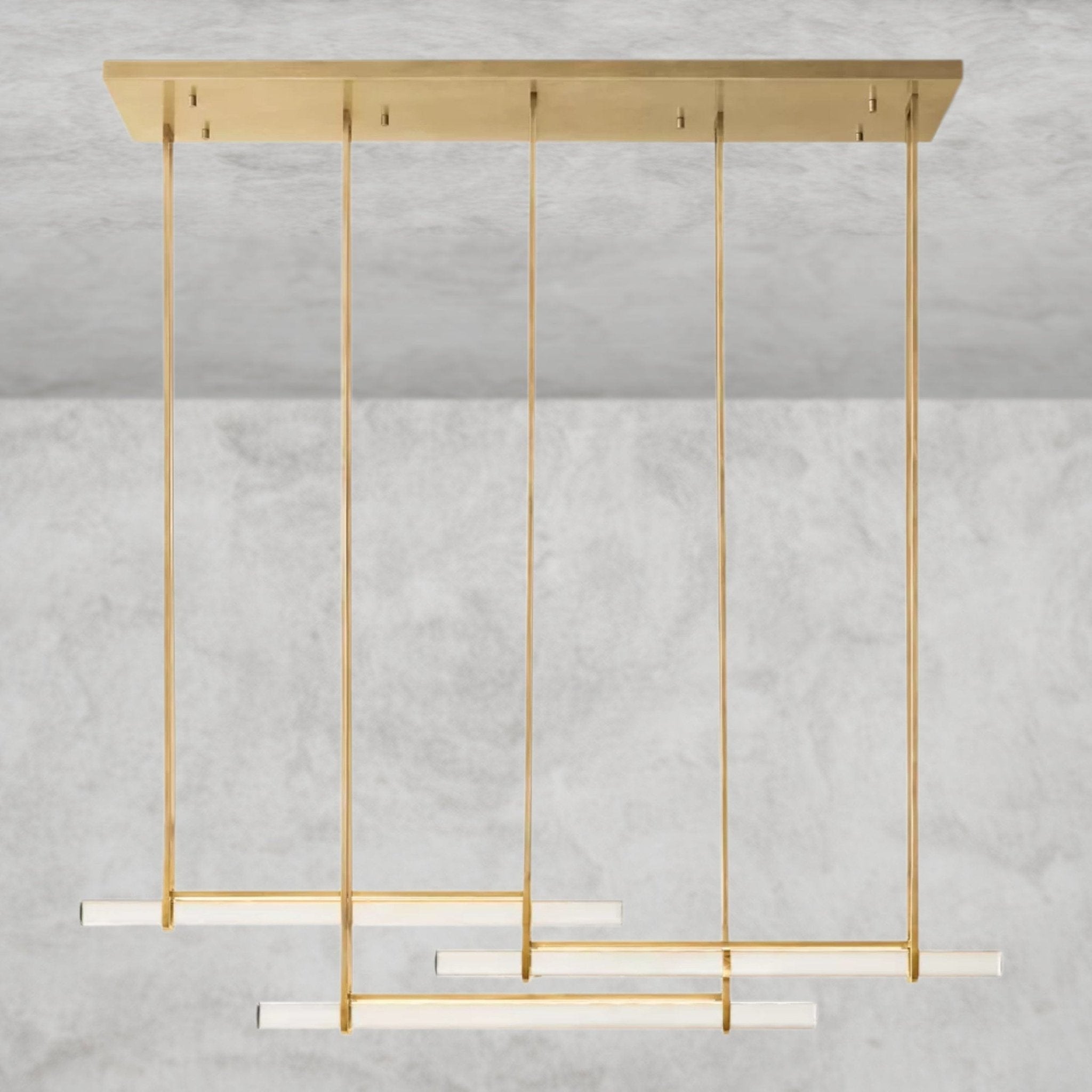 Audaben Crystal Triple Bar Linear Chandelier 60", 72" - fovolighting