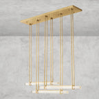 Audaben Crystal Triple Bar Linear Chandelier 60", 72" - fovolighting
