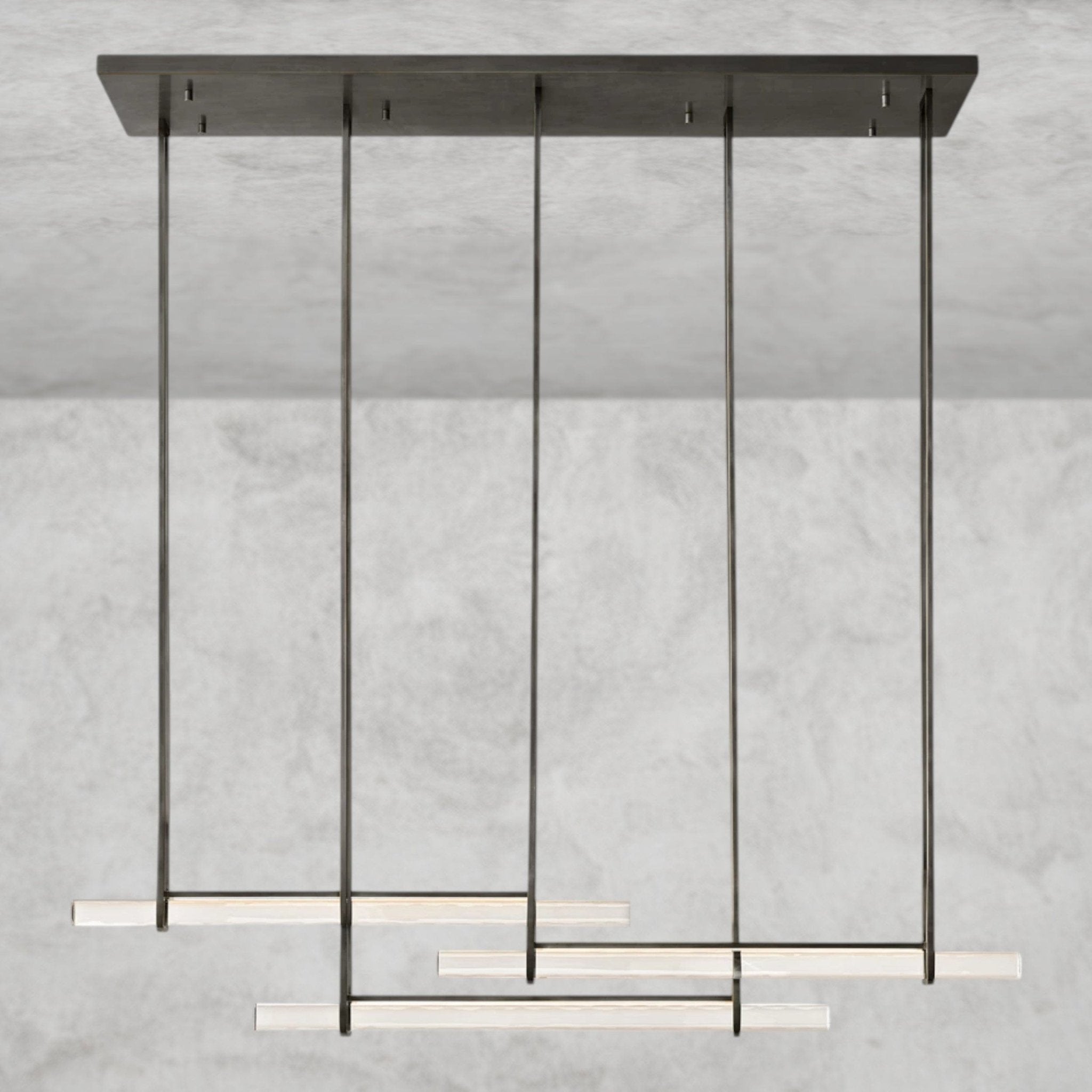 Audaben Crystal Triple Bar Linear Chandelier 60", 72" - fovolighting