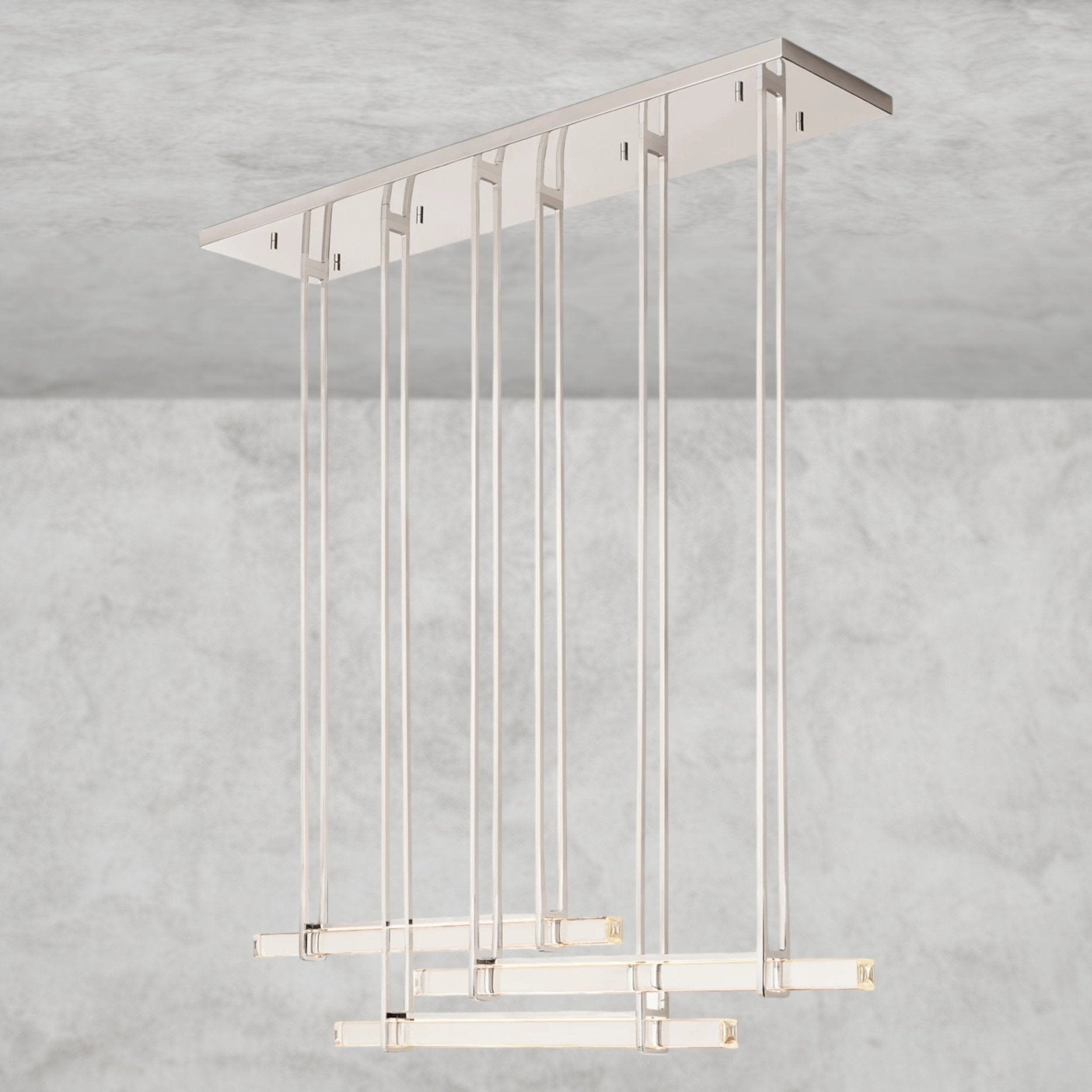 Audaben Crystal Triple Bar Linear Chandelier 60", 72" - fovolighting
