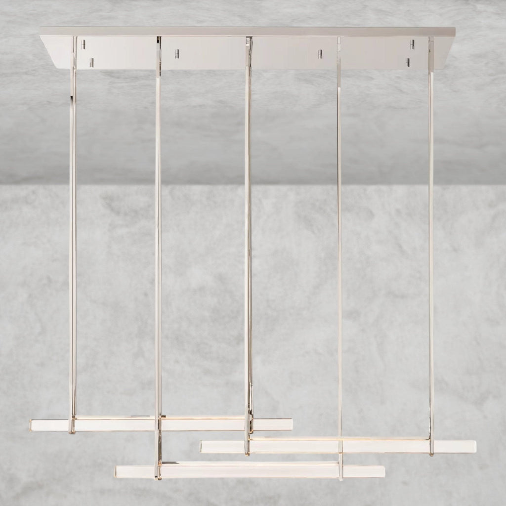 Audaben Crystal Triple Bar Linear Chandelier 60", 72" - fovolighting